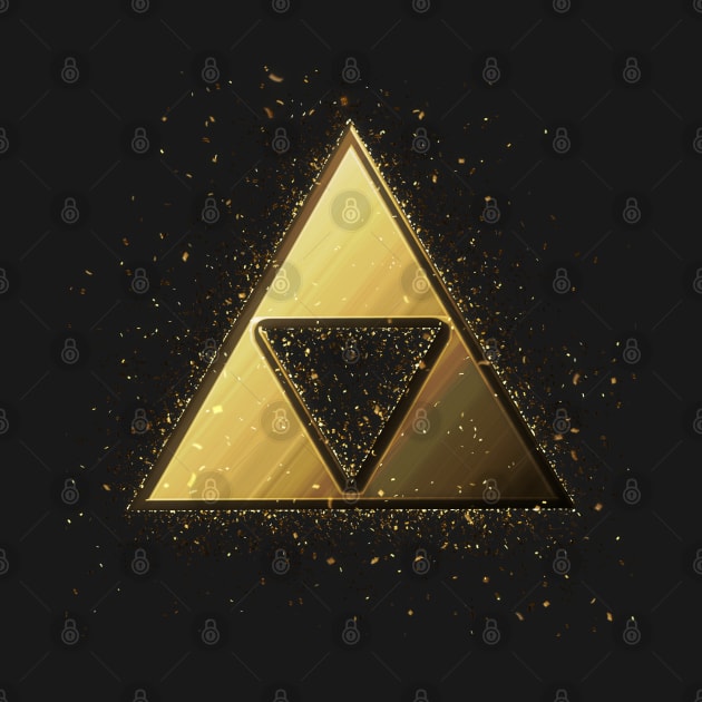 Gold Triforce Glitter Paint Splatter 2 Pin
