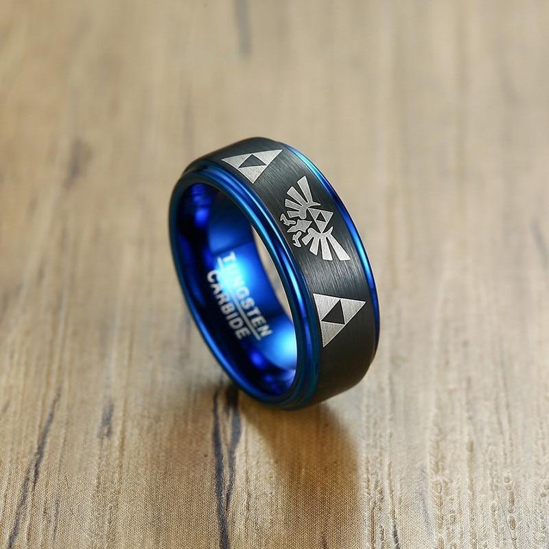 Blue Triforce Zelda Ring (Tungsten)