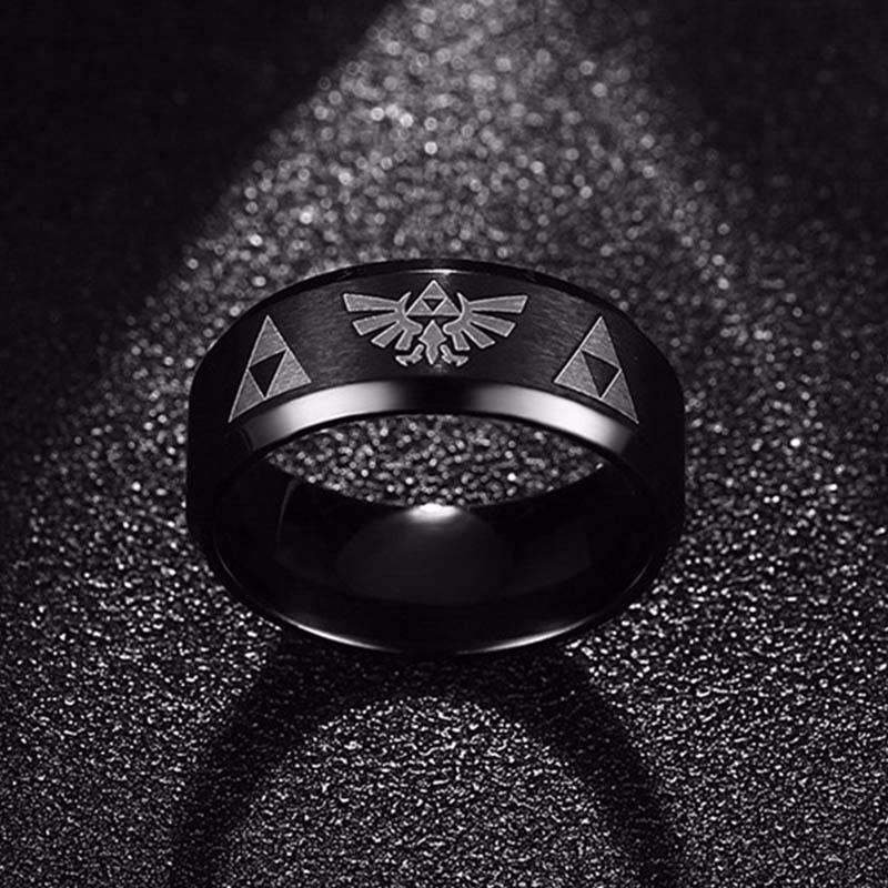 Dark Triforce Zelda Ring (Steel)